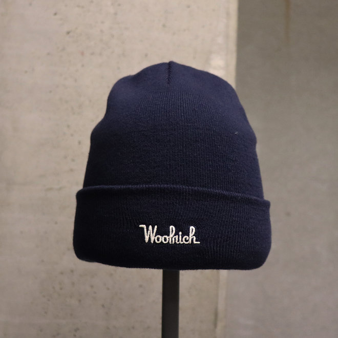 Woolrich Cotton Wool Beanie Blue Iron