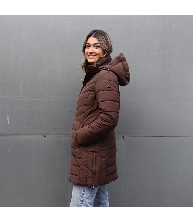 Luhta Luhta Dames Haukkala Coat Chocolate Brown