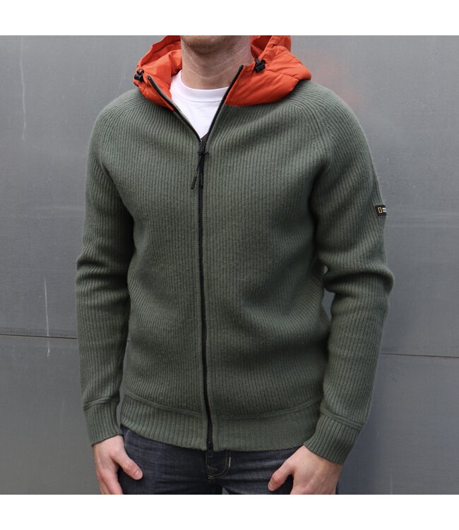 National Geographic Merino Blend Hoodie Men Green/Orange
