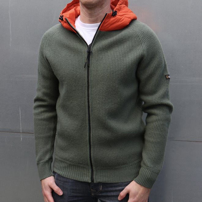 National Geographic Merino Blend Hoodie Men Green/Orange