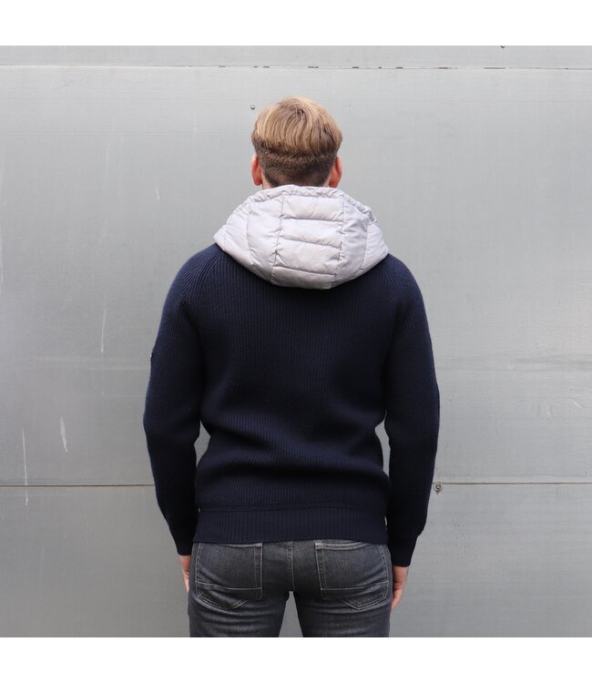 National Geographic Merino Blend Hoodie Men Navy/Silver