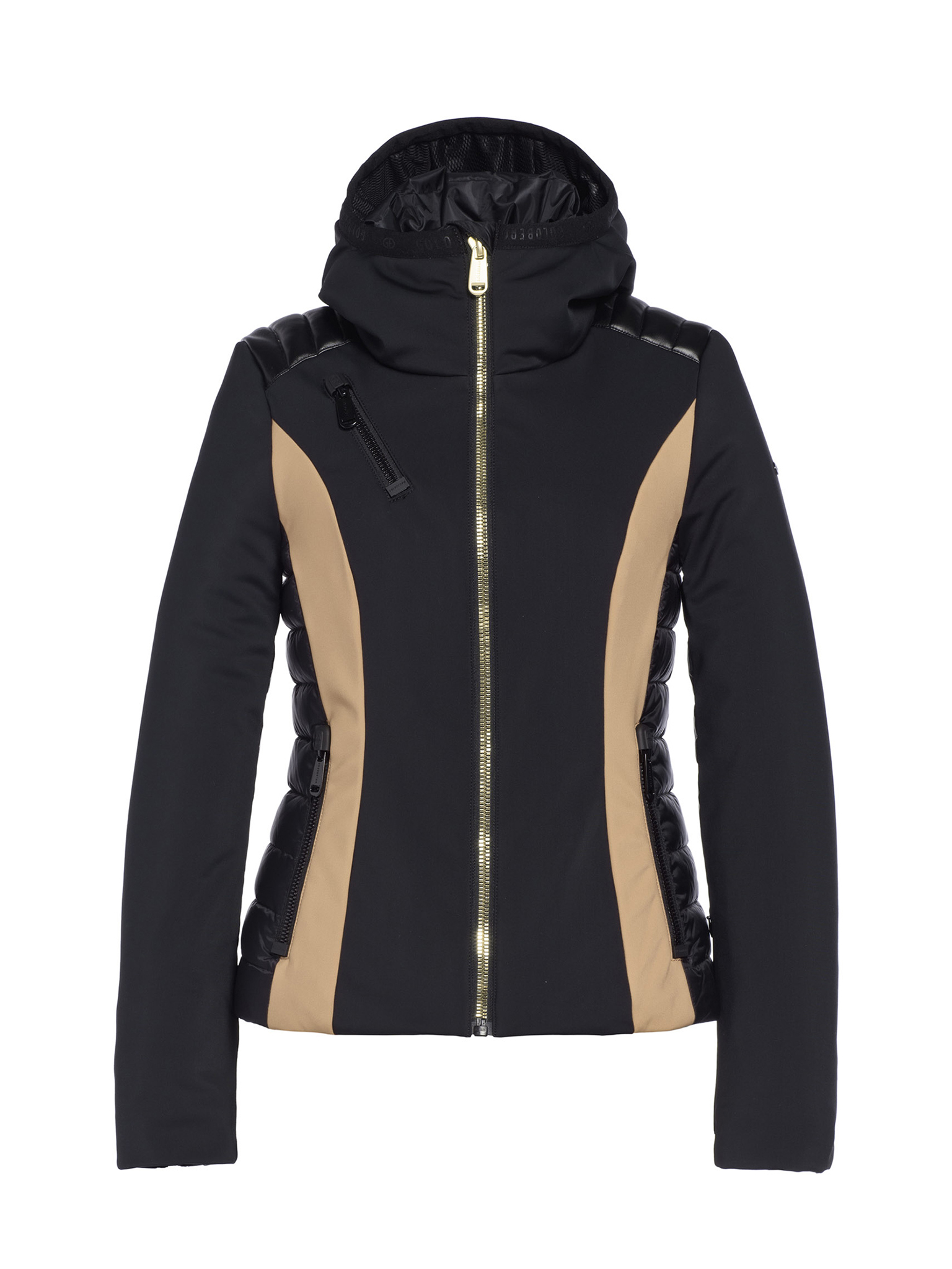 Penelope Leegte schouder Goldbergh Classy Dames Ski Jas Zwart/Goud - John's Sport Shop