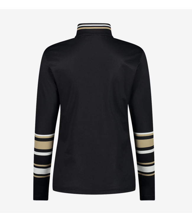 CMP CMP Dames Ski Pully Zwart / Beige / Wit Streep