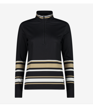 CMP CMP Dames Ski Pully Zwart / Beige / Wit Streep