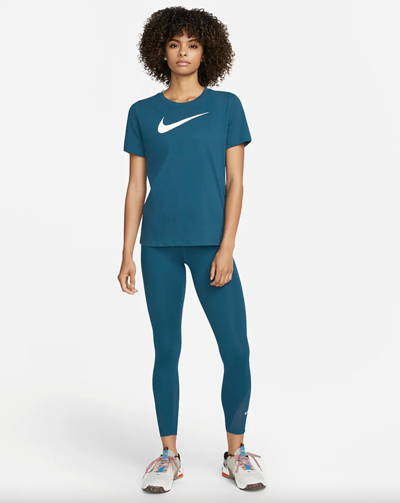 Nike One 7/8-legging met halfhoge taille en mesh vlakken voor dames groen -  John's Sport Shop