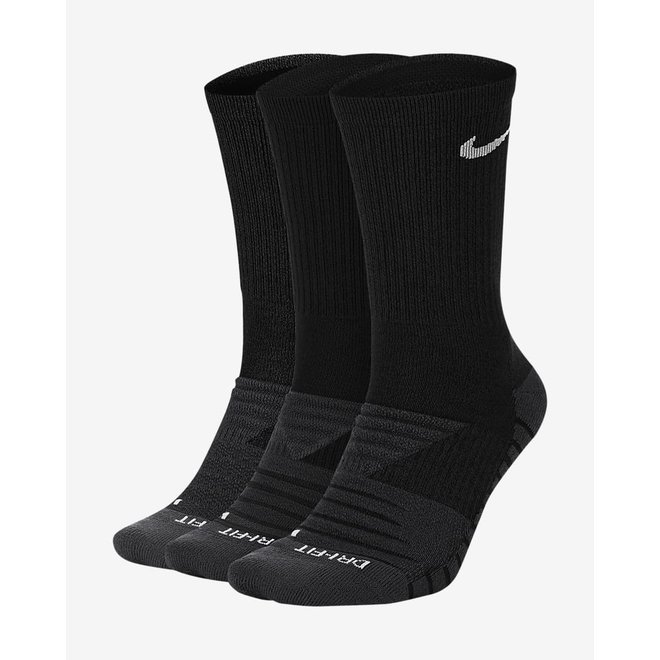 Nike Everyday Max Cushioned Crew sokken (3 paar) Zwart