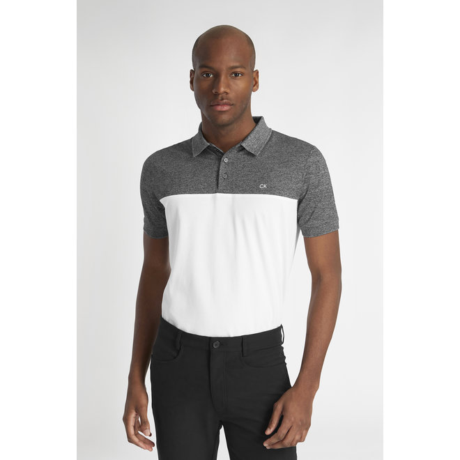 Calvin Klein Golf Heren Colour Block Polo Shirt Charcoal/White