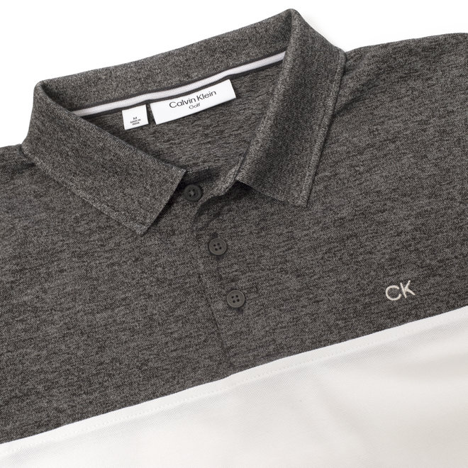 Calvin Klein Golf Heren Colour Block Polo Shirt Charcoal/White