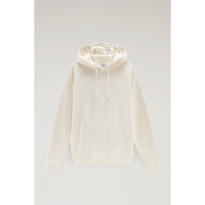 Woolrich Heren Varsity Hoodie Milky Cream