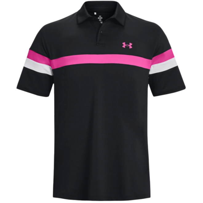 Under Armour T2G Blocked Polo-Black/Rebel Pink