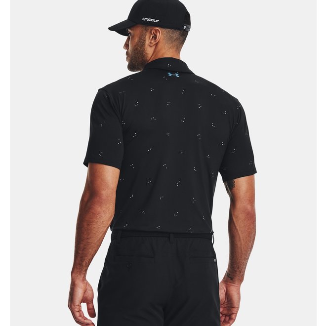 Under Armour Playoff Polo 3.0 Print-Black/Lime Surge/Static Blue