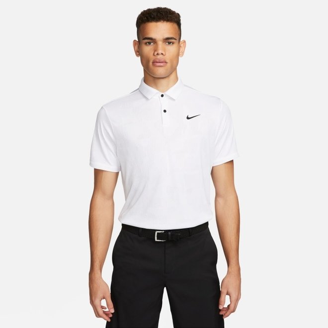 Nike Heren Dri Fit Tour Polo Jacquard White