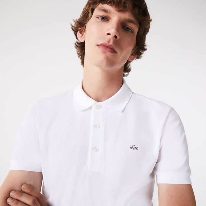 Lacoste 1HP3 Men's Slim Fit Short Sleeve Polo Zilver Logo White