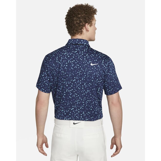 Nike Heren Dri Fit Tour Polo Micro Floral Navy