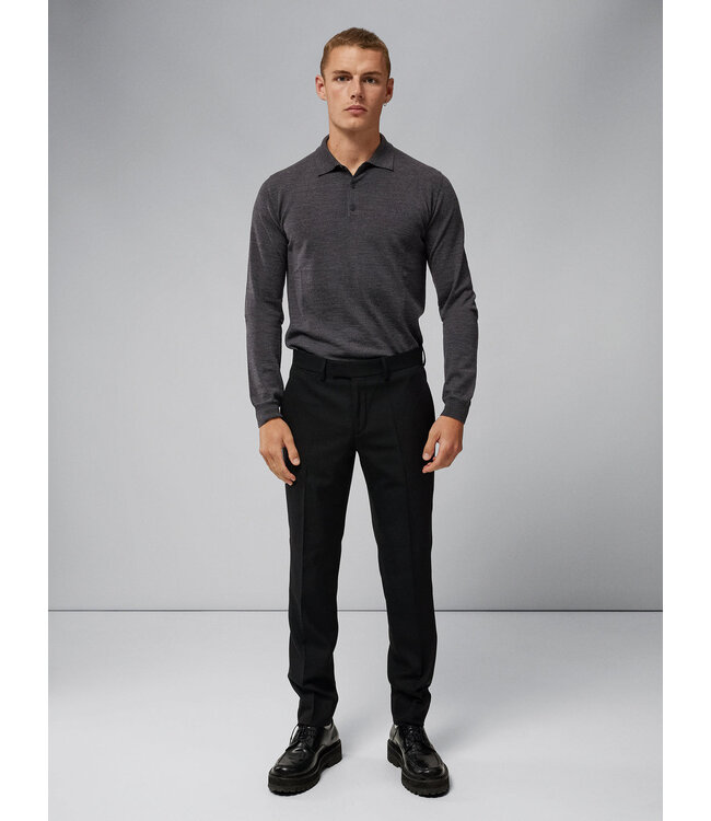 J. Lindeberg J. Lindeberg Heren Noel Light Merino Polo Dark Grey Melange