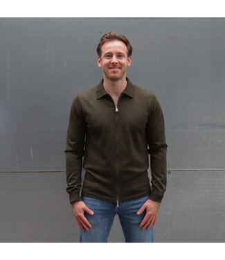 J. Lindeberg J. Lindeberg Heren Nyle merino Zip Cardigan Forest Green