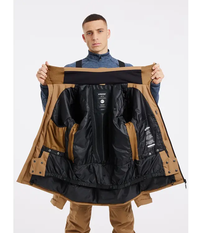 Protest Heren Timo Ski Jacket Sandy Brown