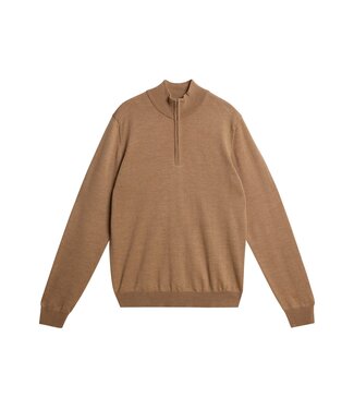J. Lindeberg J. Lindeberg Heren Kiyan Quarter Zip Sweater Chipmunk Melange