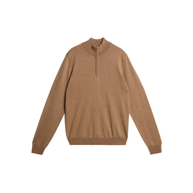 J. Lindeberg Heren Kiyan Quarter Zip Sweater Chipmunk Melange