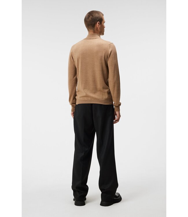 J. Lindeberg J. Lindeberg Heren Kiyan Quarter Zip Sweater Chipmunk Melange