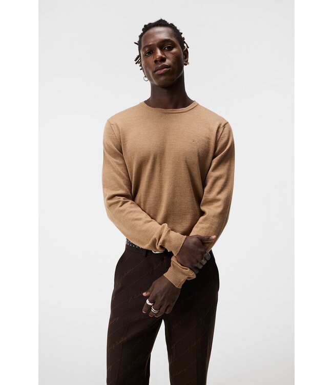 J. Lindeberg J. Lindeberg Heren Lyle Merino Crew Neck Knit Chipmunk Melange