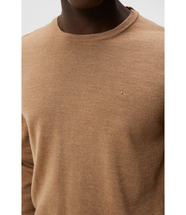 J. Lindeberg J. Lindeberg Heren Lyle Merino Crew Neck Knit Chipmunk Melange