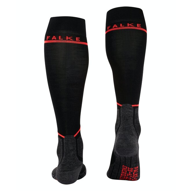 FALKE SK Compression Wool Dames Black/Neon Red