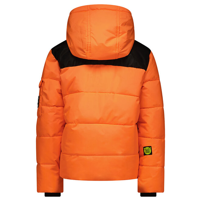 Super Rebel Boys Hunter Oil Cire Jacket Neon Orange