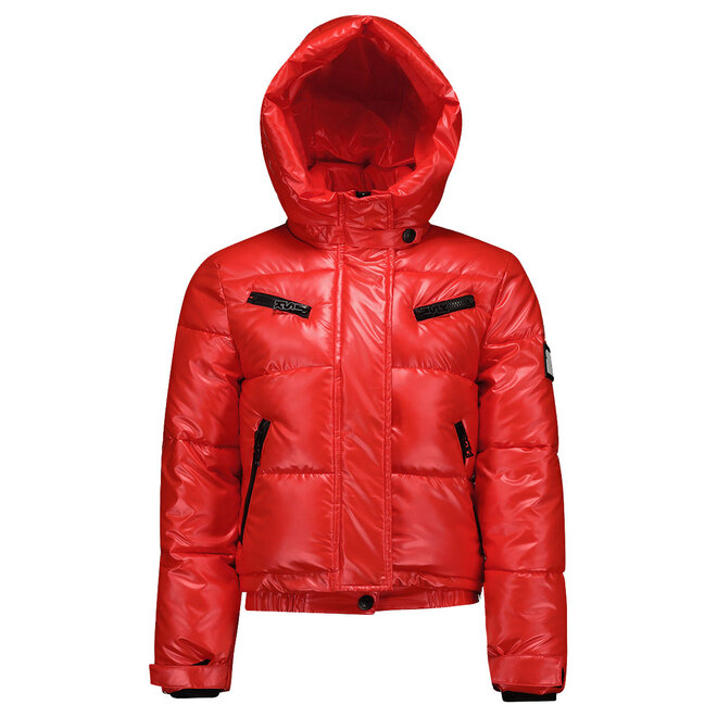 Super Rebel Spicy Girls Short Down Metalic Jacket Red