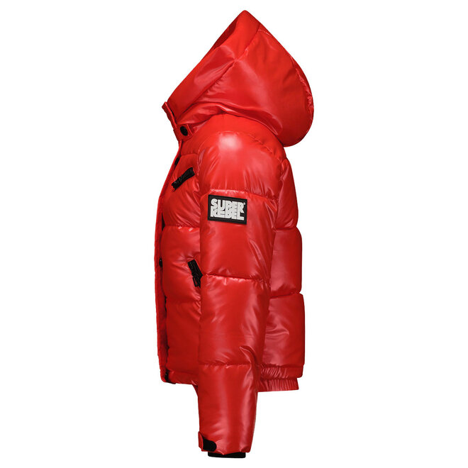 Super Rebel Spicy Girls Short Down Metalic Jacket Red