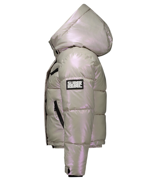 Superrebel Kidsgear Super Rebel Spicy Girls Short Down Metalic Jacket Pearl