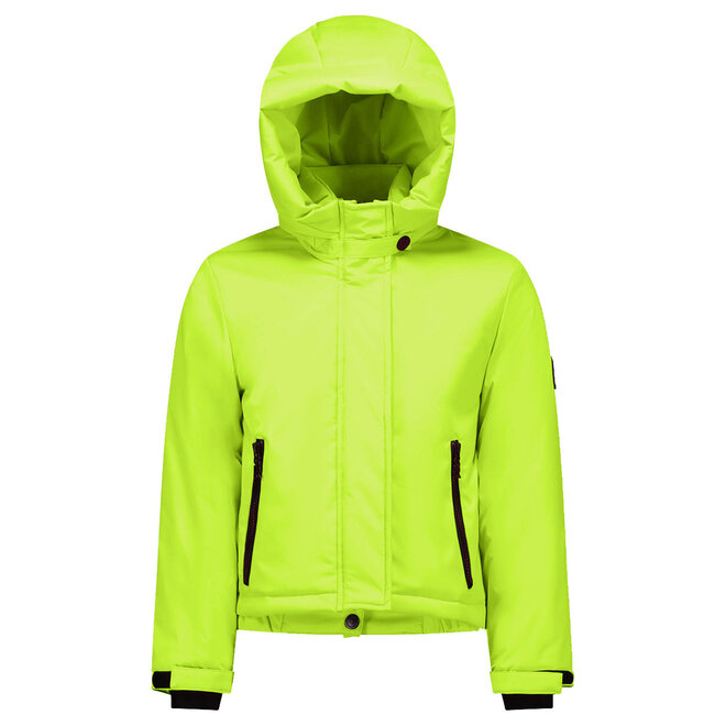 Super Rebel Girls Twister Big Hooded Jacket Neon Yellow