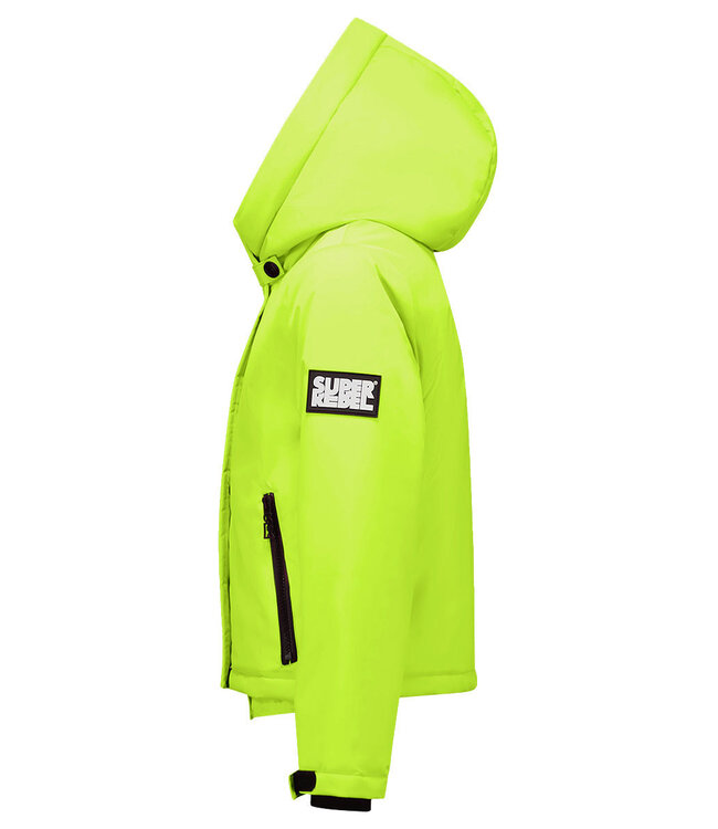 Superrebel Kidsgear Super Rebel Girls Twister Big Hooded Jacket Neon Yellow
