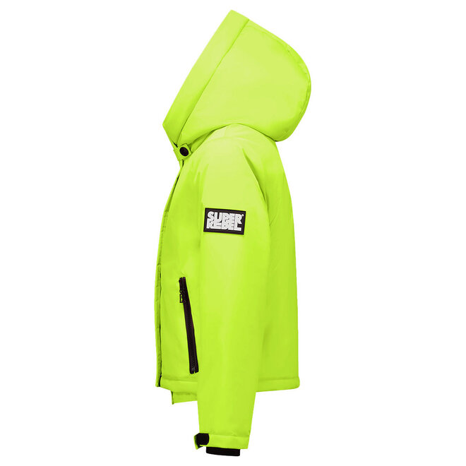 Super Rebel Girls Twister Big Hooded Jacket Neon Yellow