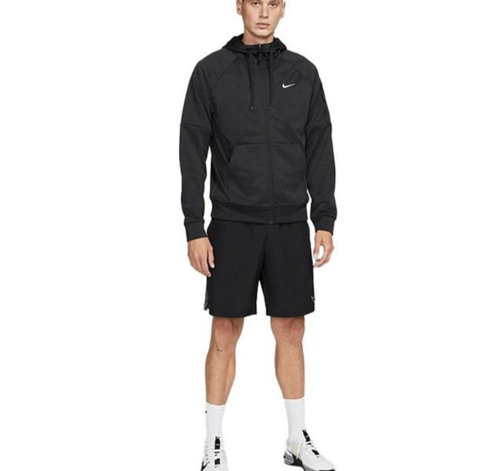 nike therma full zip hoodie black