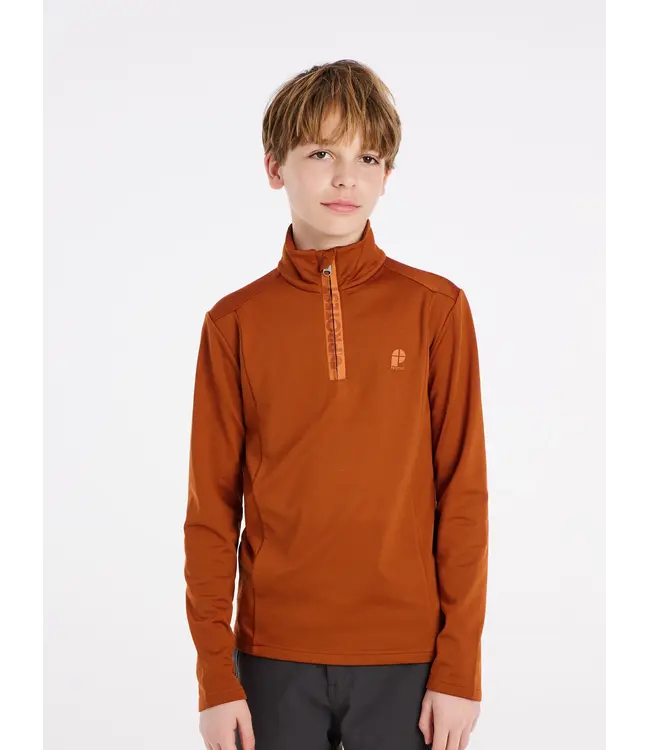 Protest Jongens Willowy JR 1/4 Zip Pully Umber Orange