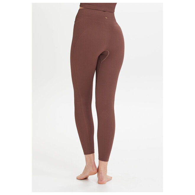 Athlecia Flow Woman Ribbed Seamless Tights Burnt Rose