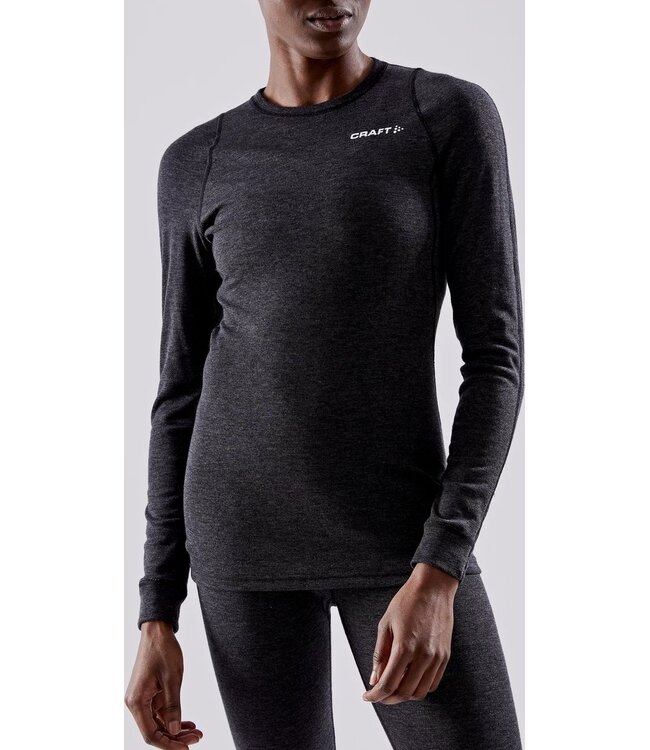 Craft CRAFT Core Wool Merino LS Tee Dames Black Melange