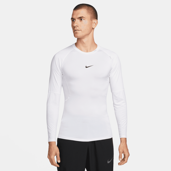 Nike Heren DriFit Tight Top Longsleeve White