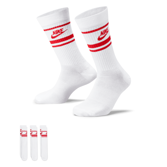 Nike Sportswear Everyday Essential Socks White/Red
