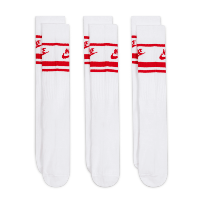 Nike Sportswear Everyday Essential Socks White/Red