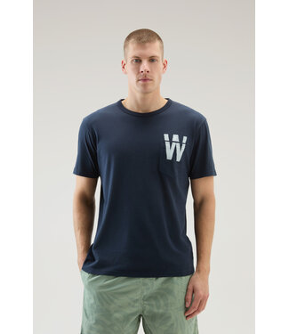 Woolrich Woolrich Heren Flag T-Shirt Melton Blue