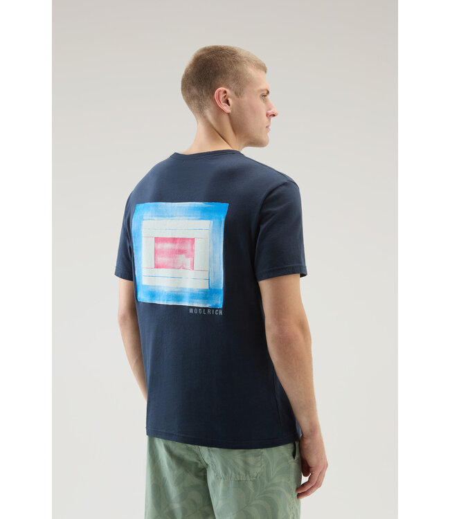 Woolrich Woolrich Heren Flag T-Shirt Melton Blue