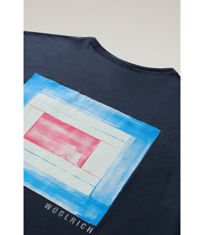 Woolrich Woolrich Heren Flag T-Shirt Melton Blue