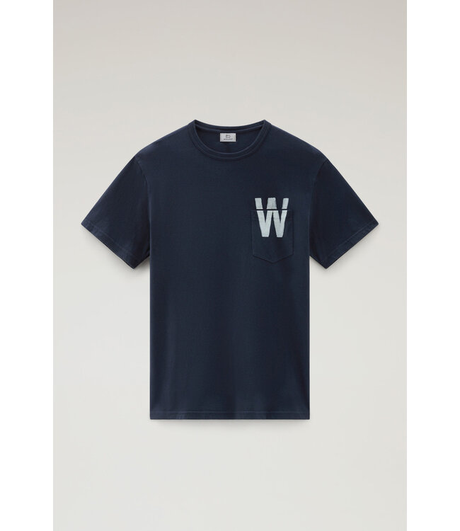 Woolrich Woolrich Heren Flag T-Shirt Melton Blue