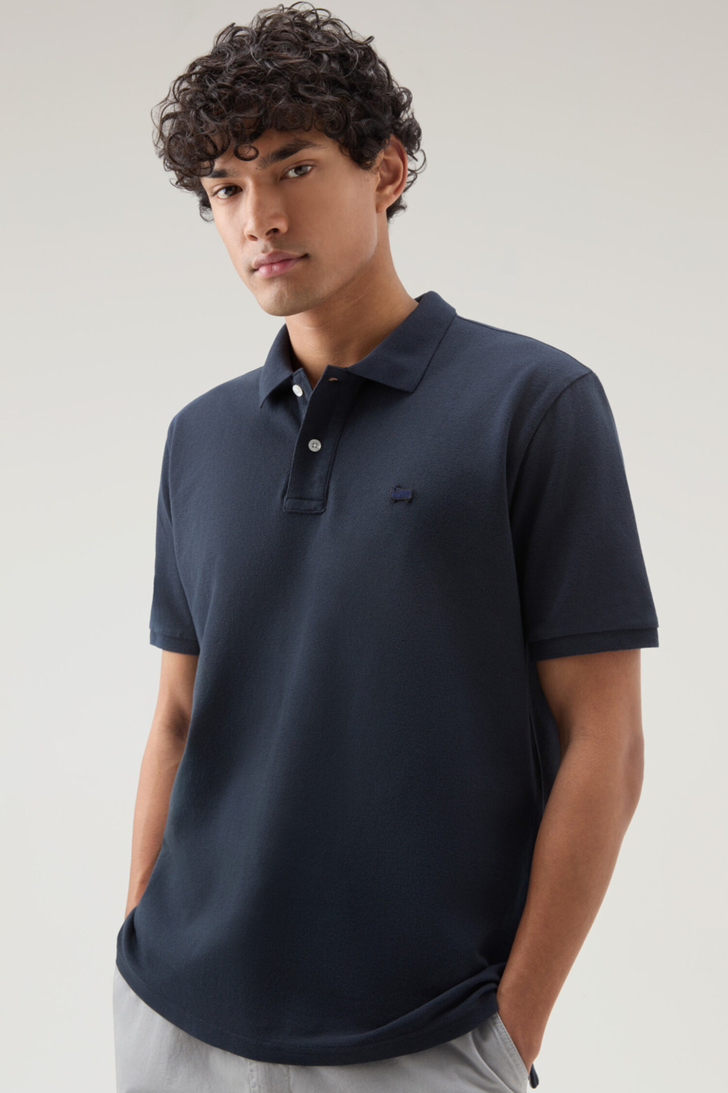 Woolrich Heren Classic American Polo Melton Blue John's Sport Shop