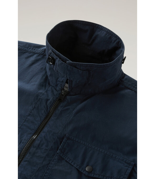 Woolrich Woolrich Heren Gabardine Overshirt Melton Blue