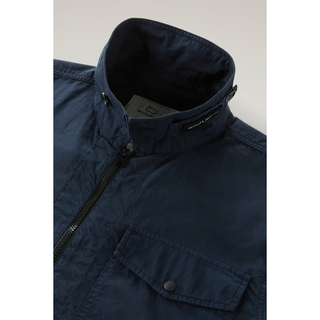 Woolrich Heren Gabardine Overshirt Melton Blue