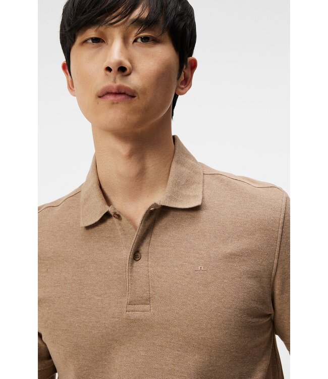 J. Lindeberg J.lindeberg Men Troy Polo Shirt Batik Khaki Melange