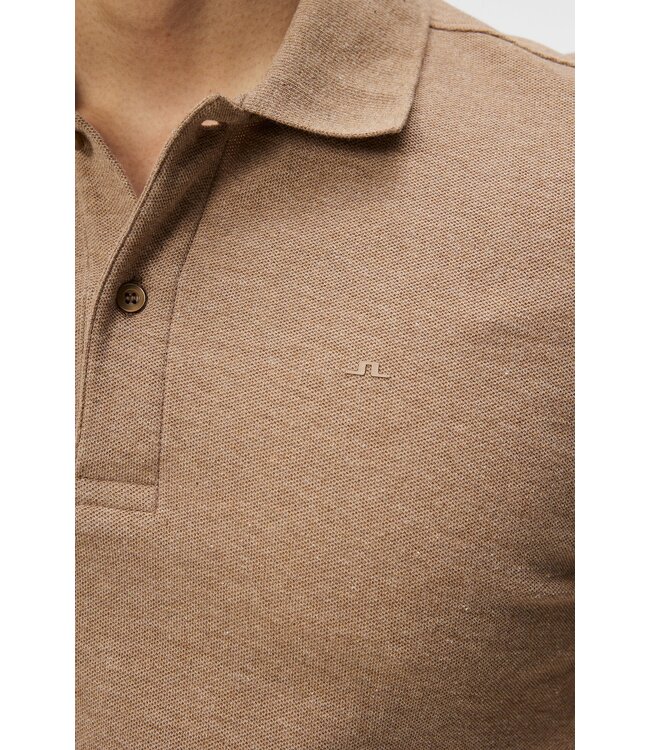 J. Lindeberg J.lindeberg Men Troy Polo Shirt Batik Khaki Melange